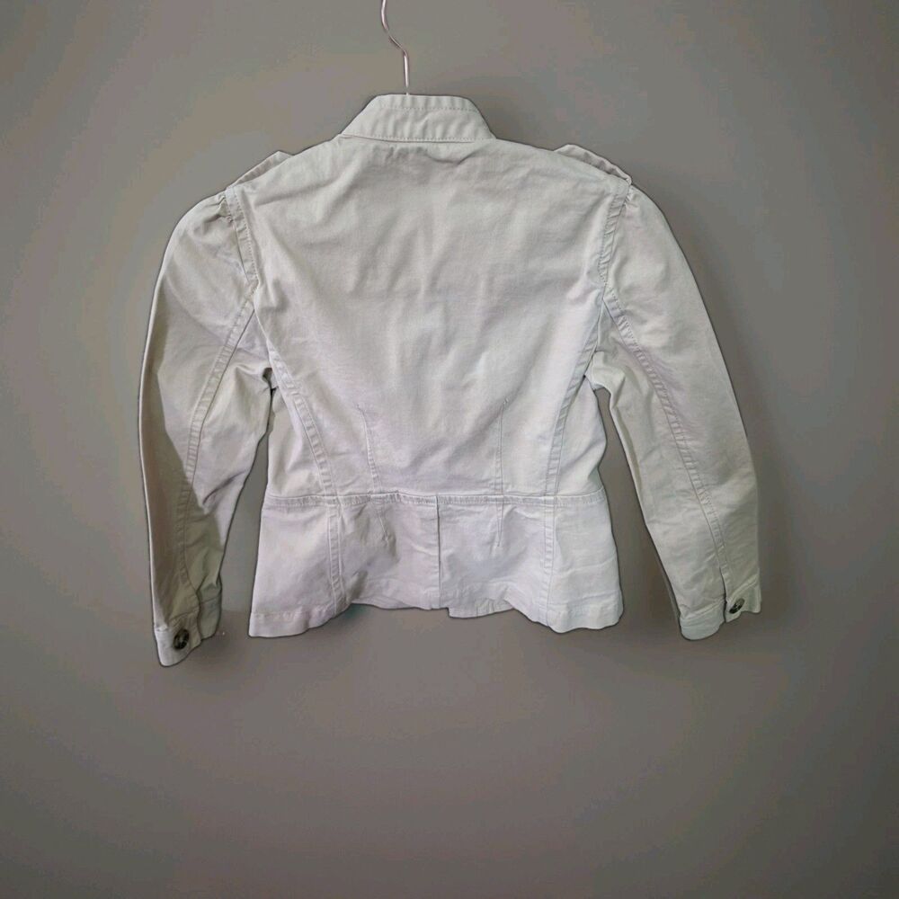 Talbots Women's Beige Cotton Button Front Short Jacket w/ Pockets Petites 0P - Picture 2 of 3